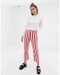 Red and White Jeans