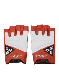 Red and White Leather Gloves