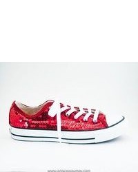 converse red glitter sneakers