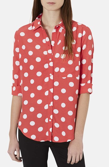 Topshop Polka Dot Shirt, $76, Nordstrom