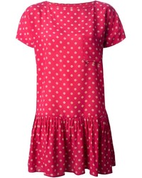 Red and White Polka Dot Swing Dress