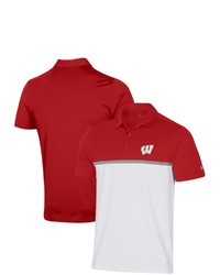 Under Armour Whitered Wisconsin Badgers Heatgear Game Day Polo
