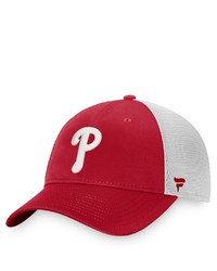 FANATICS Branded Redwhite Philadelphia Phillies Core Trucker Snapback Hat