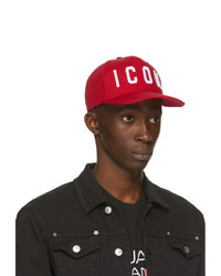 DSQUARED2 Red And White Icon Baseball Cap