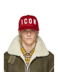 DSQUARED2 Red And White Icon Baseball Cap
