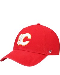 '47 Red Calgary Flames Team Clean Up Adjustable Hat