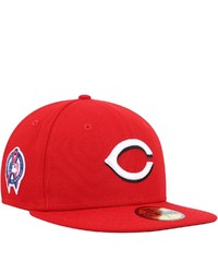 New Era Red Cincinnati Reds 911 Memorial Side Patch 59fifty Fitted Hat