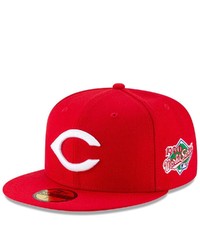 New Era Red Cincinnati Reds Side Patch 1990 World Series 59fifty Fitted Hat