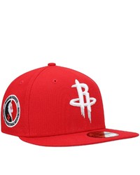 New Era Red Houston Rockets Team Logoman 59fifty Fitted Hat