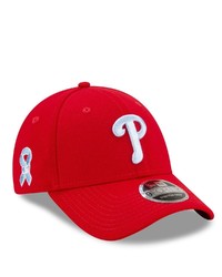 New Era Red Philadelphia Phillies 2021 Fathers Day 9forty Adjustable Hat