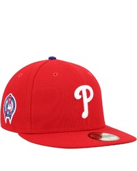 New Era Red Philadelphia Phillies 911 Memorial Side Patch 59fifty Fitted Hat
