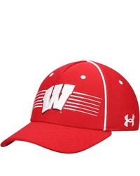 Under Armour Red Wisconsin Badgers Iso Chill Blitzing Accent Flex Hat