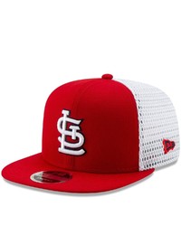 New Era Redwhite St Louis Cardinals Mesh Fresh 9fifty Adjustable Snapback Hat
