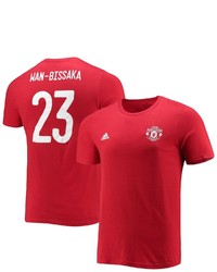 adidas Aaron Wan Bissaka Red Manchester United Amplifier Name Number T Shirt