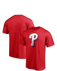 FANATICS Branded Red Philadelphia Phillies Red White And Team Logo T Shirt