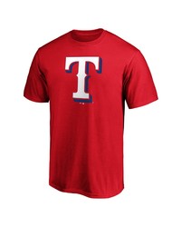 FANATICS Branded Red Texas Rangers Official Logo T Shirt