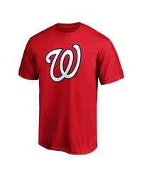 FANATICS Branded Red Washington Nationals Official Logo T Shirt