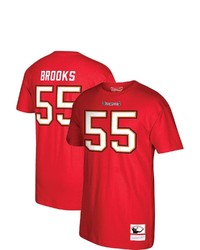 Mitchell & Ness Derrick Brooks Red Tampa Bay Buccaneers Retired Player Name And Number T Shirt