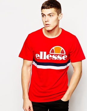 Ellesse T Shirt With Chest Stripe Red 