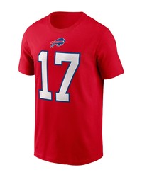Nike Josh Allen Red Buffalo Bills Name Number T Shirt