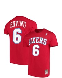 Mitchell & Ness Julius Erving Red Philadelphia 76ers Hardwood Classics Name Number Player T Shirt At Nordstrom