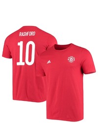 adidas Marcus Rashford Red Manchester United Amplifier Name Number T Shirt
