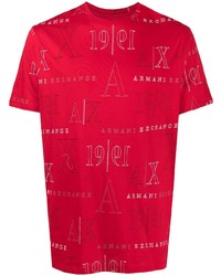 Armani Exchange Monogram Patterned Cotton T Shirt