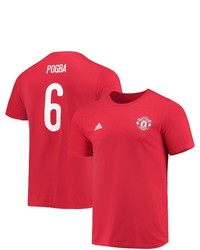 adidas Paul Pogba Red Manchester United Amplifier Name Number T Shirt