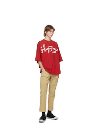 Palm Angels Red Desert Logo Oversized T Shirt