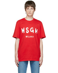 MSGM Red Printed T Shirt