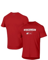 Under Armour Red Wisconsin Badgers Lockup Tech Raglan T Shirt At Nordstrom