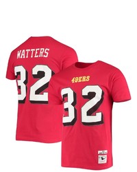 Mitchell & Ness Ricky Watters Scarlet San Francisco 49ers Throwback Name Number T Shirt