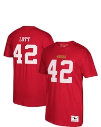 Mitchell & Ness Ronnie Lott Scarlet San Francisco 49ers Name Number T Shirt
