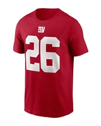 Nike Saquon Barkley Red New York Giants Name Number T Shirt