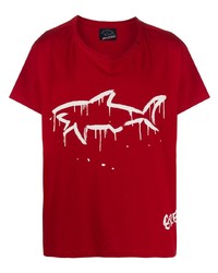 Greg Lauren X Paul & Shark Shark Print Cotton T Shirt