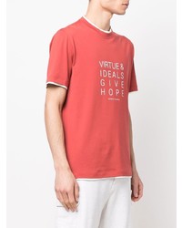 Brunello Cucinelli Slogan Print Crewneck T Shirt