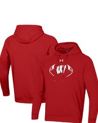 Under Armour Red Wisconsin Badgers Football Icon 20 All Day Fleece Raglan Pullover Hoodie