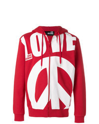 Red and White Print Hoodie