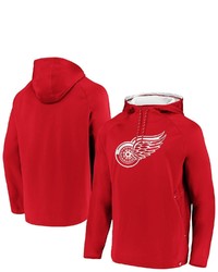 FANATICS Branded Red Detroit Red Wings Iconic Defender Fleece Pullover Hoodie