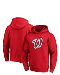 FANATICS Branded Red Washington Nationals Official Logo Pullover Hoodie