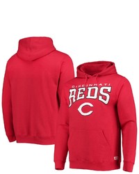 STITCHES Red Cincinnati Reds Pullover Hoodie