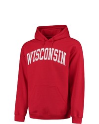FANATICS Red Wisconsin Badgers Basic Arch Pullover Hoodie At Nordstrom