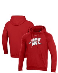 Under Armour Red Wisconsin Badgers Forward Collection Logo Pullover Hoodie