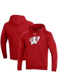 Under Armour Red Wisconsin Badgers Primary School Logo All Day Raglan Pullover Hoodie
