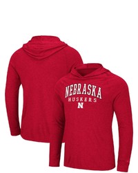 Colosseum Scarlet Nebraska Huskers Campus Raglan Long Sleeve Hoodie T Shirt At Nordstrom