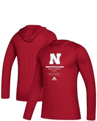 adidas Scarlet Nebraska Huskers Sideline Locker Tag Freelift Tech Easy Roready Hoodie Long Sleeve T Shirt At Nordstrom