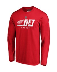 FANATICS Branded Red Detroit Red Wings Authentic Pro Secondary Logo Long Sleeve T Shirt
