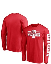 FANATICS Branded Red Wisconsin Badgers Hometown 2 Hit Long Sleeve T Shirt At Nordstrom