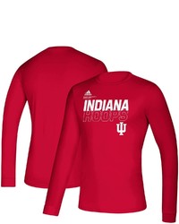 adidas Crimson Indiana Hoosiers On Court Basketb Sleeve T Shirt