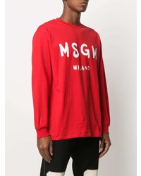 MSGM Paint Brushed Long Sleeved T Shirt